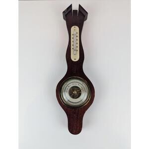Vintage Barometer Thermometer Hygrometer Wood Wall Weather Station Germany